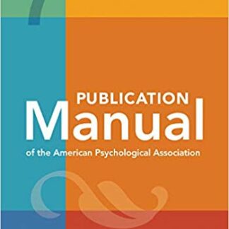 Publication Manual of the American Psychological Association 7th 7 Seven Edition